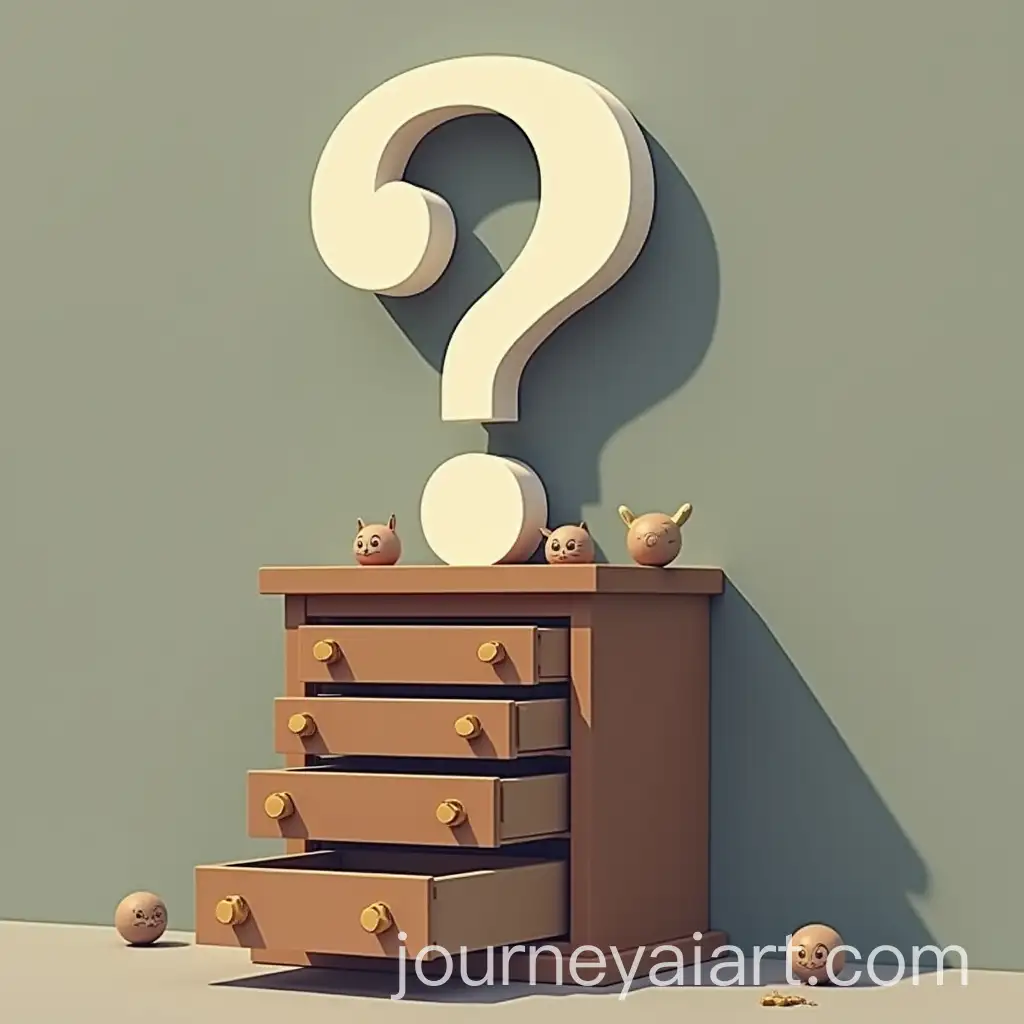 Minimalistic-Logo-with-Question-Mark-and-Drawers-Opening