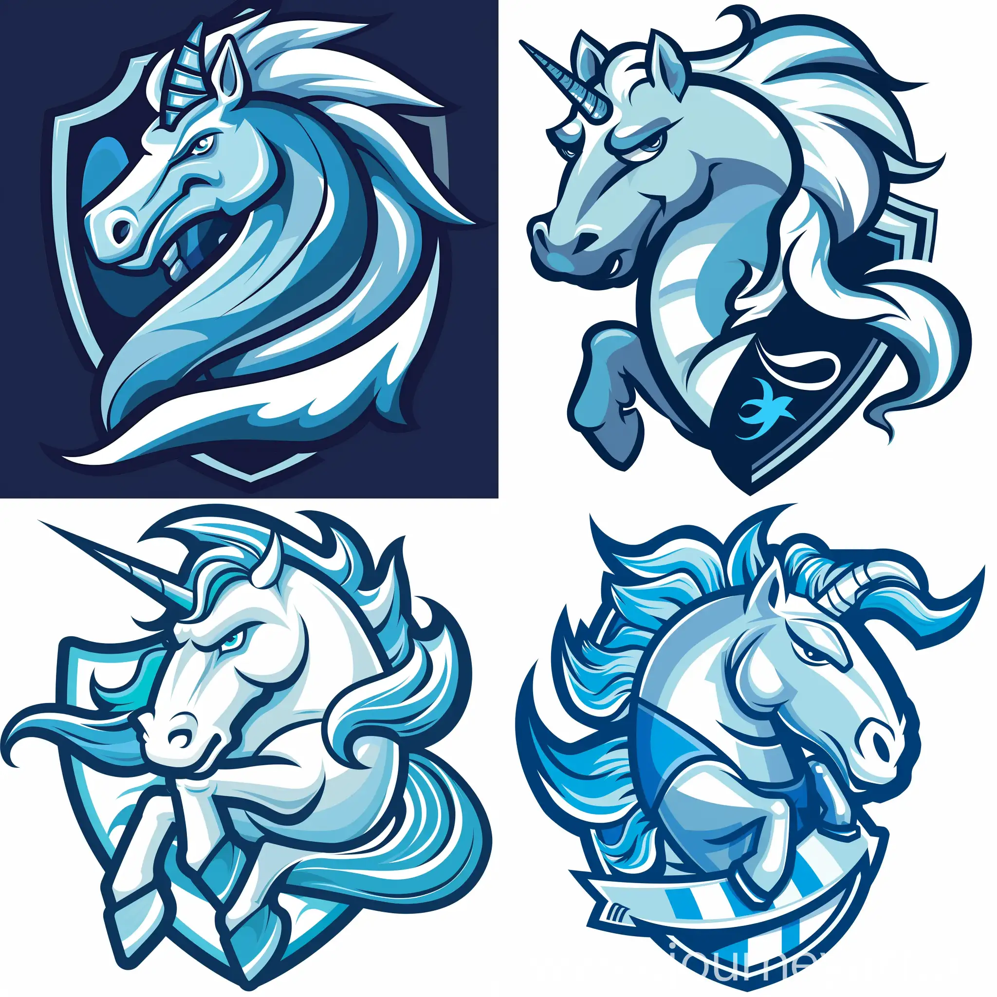 Powerful-HIPPOCAMPUS-Football-Team-Emblem-in-Blue-and-White