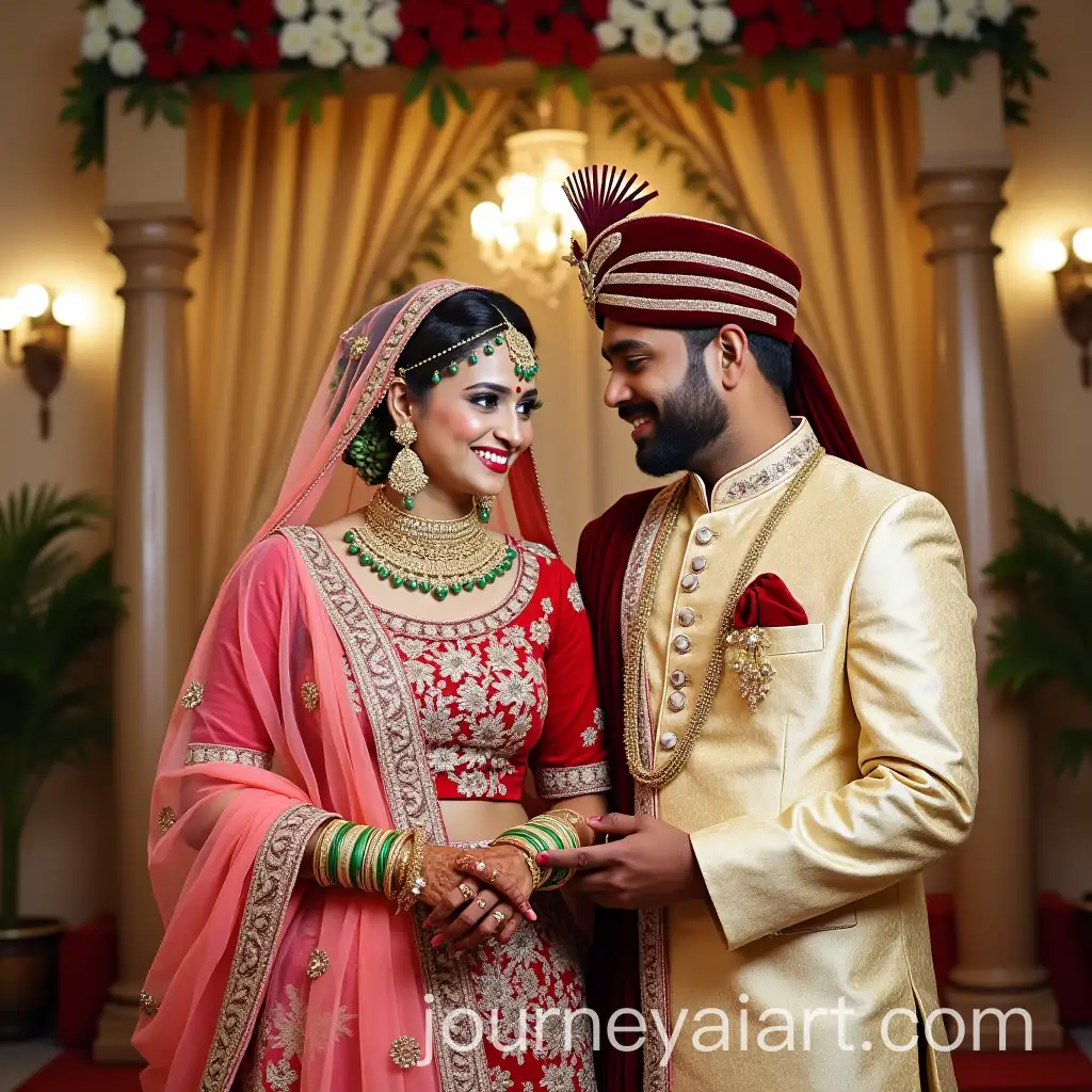 Multicultural-South-Indian-Wedding-with-Bride-and-Groom-in-Traditional-Attire