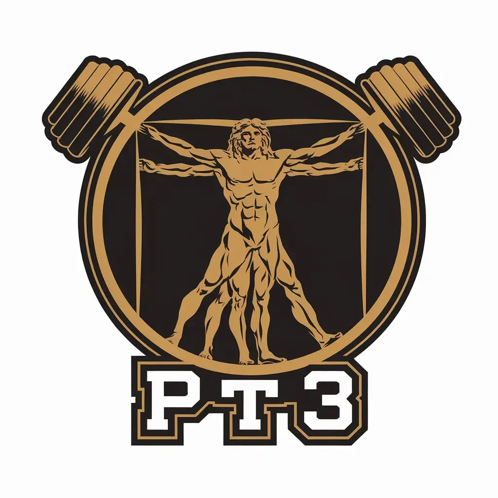 LOGO Design for PT 3D Vitruvian Man in Sports Fitness Theme