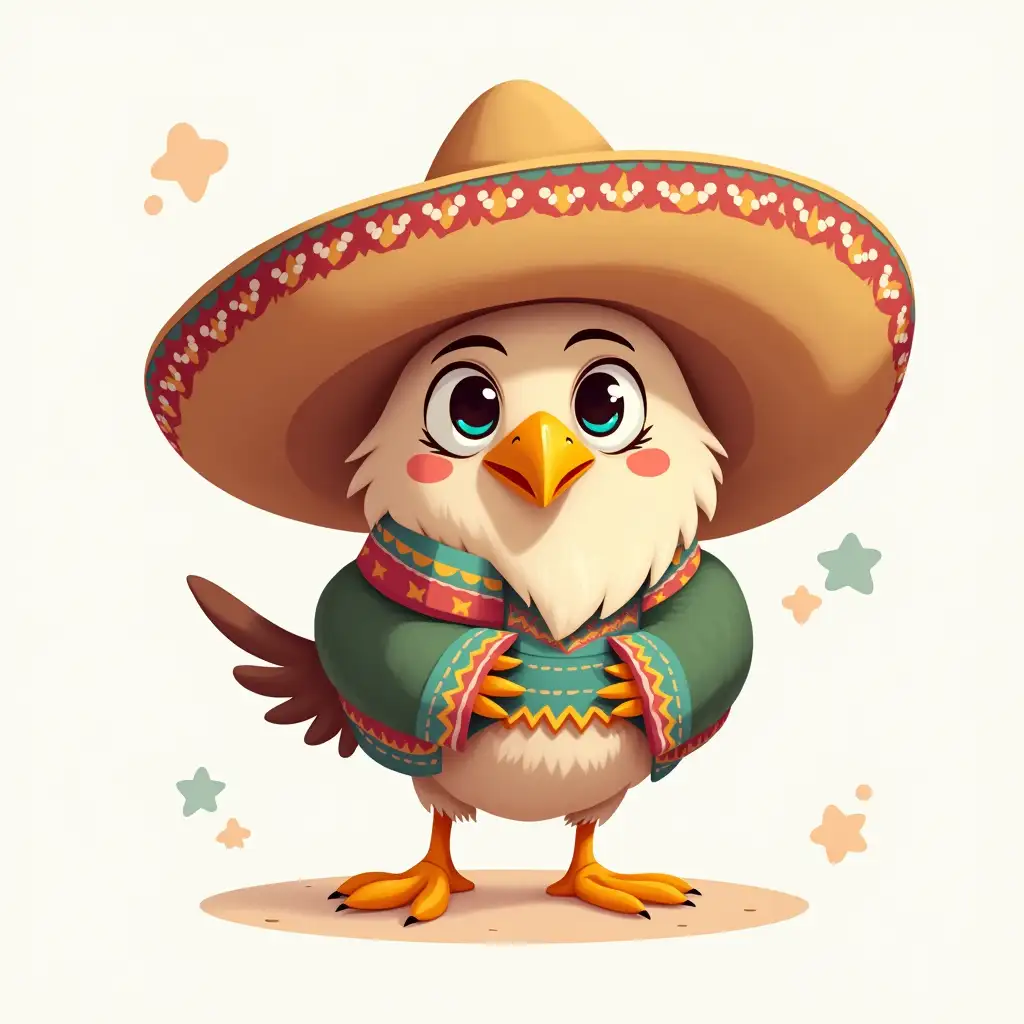 Colorful-Mexican-Style-Cartoon-Bird-Icon-with-Traditional-Patterns