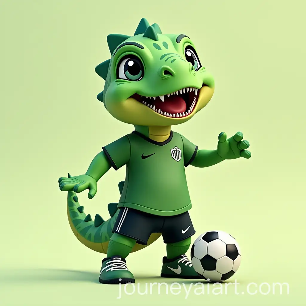 Cute-Mascot-Baby-Tyrannosaurus-in-Soccer-Jersey-with-Emotional-Expressions