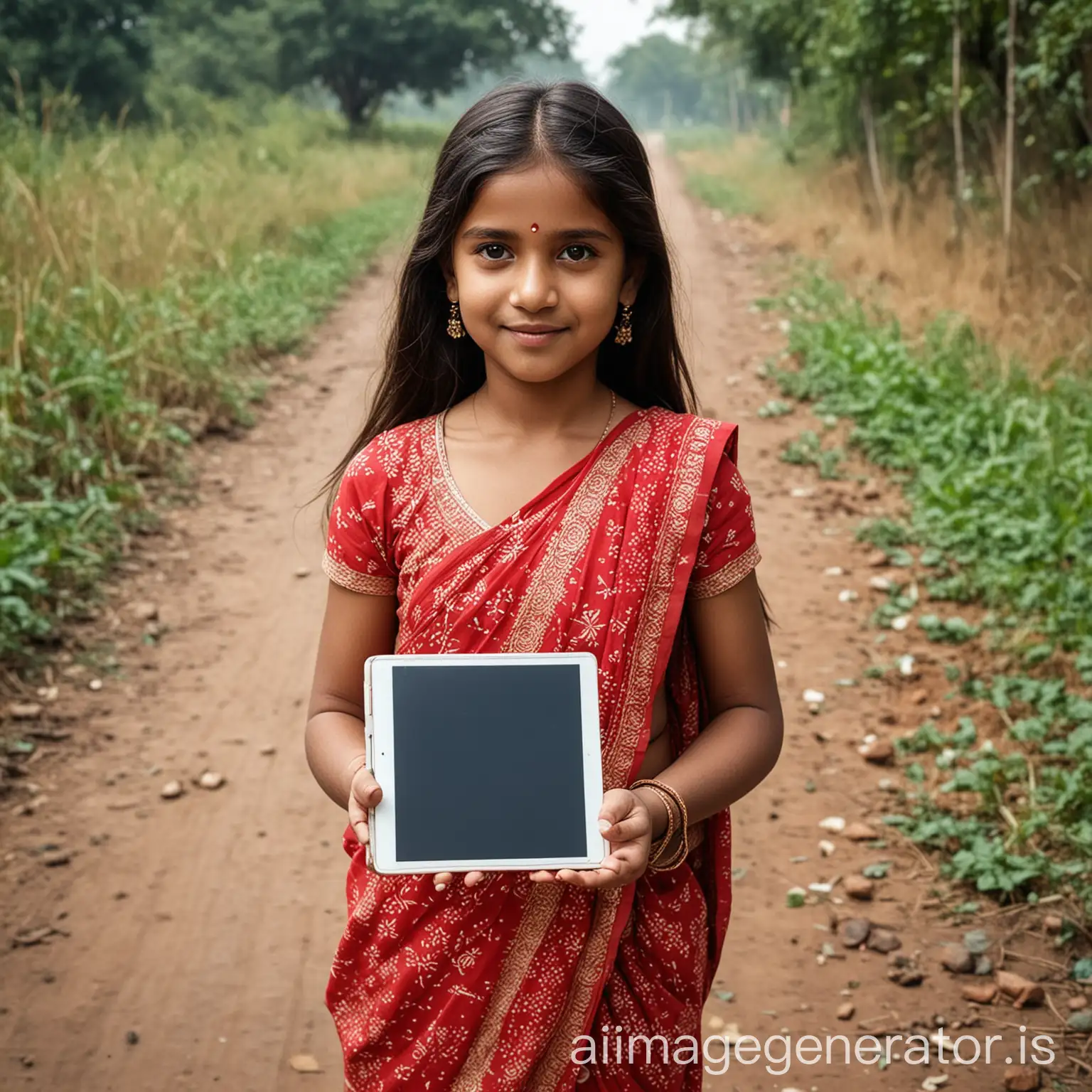 India lovely girl carrying tablet