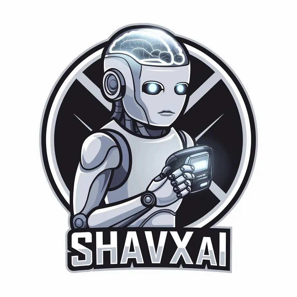 LOGO Design for Shavx AI Vector AI Bot Symbol with Clear Background