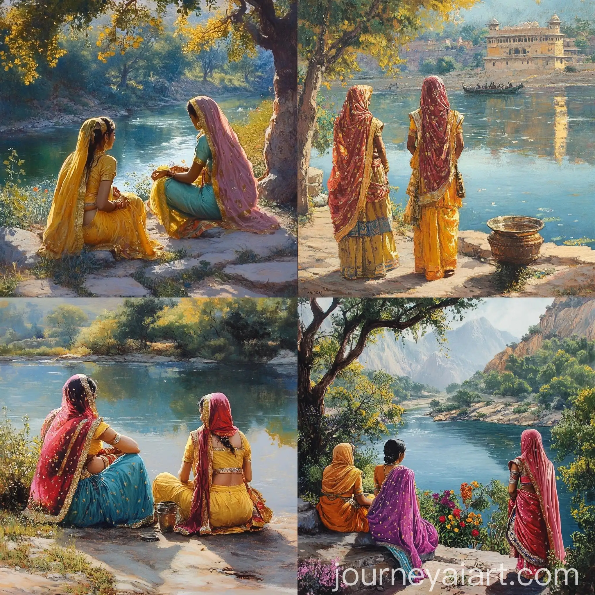 Indian-Women-Gathering-Near-Riverbank
