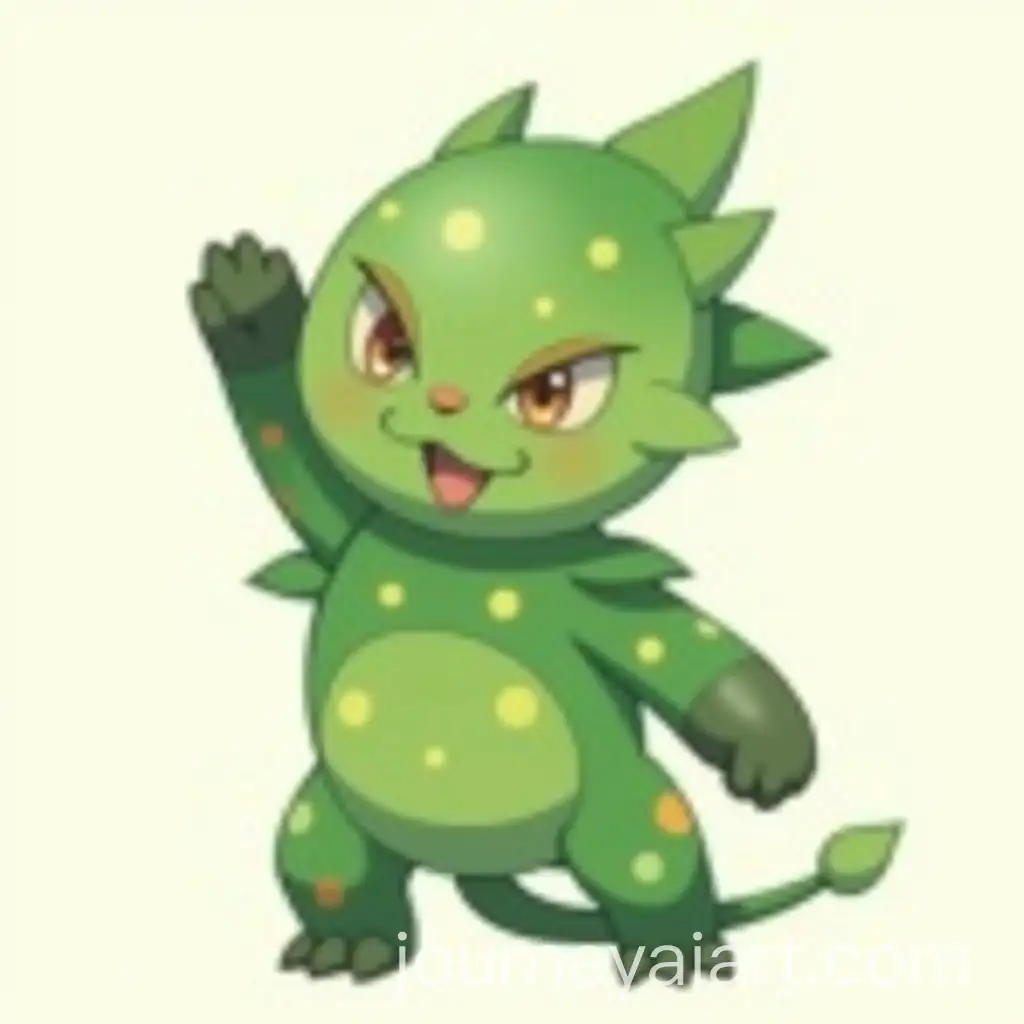 Charming-Small-Grass-Creature-with-Leaf-Patterns