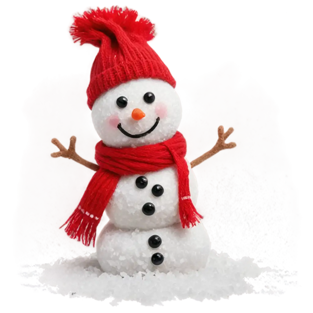 Snow-Ground-with-Tiny-Snowman-and-Red-Scarf-PNG-Image-for-Winter-Design-Projects