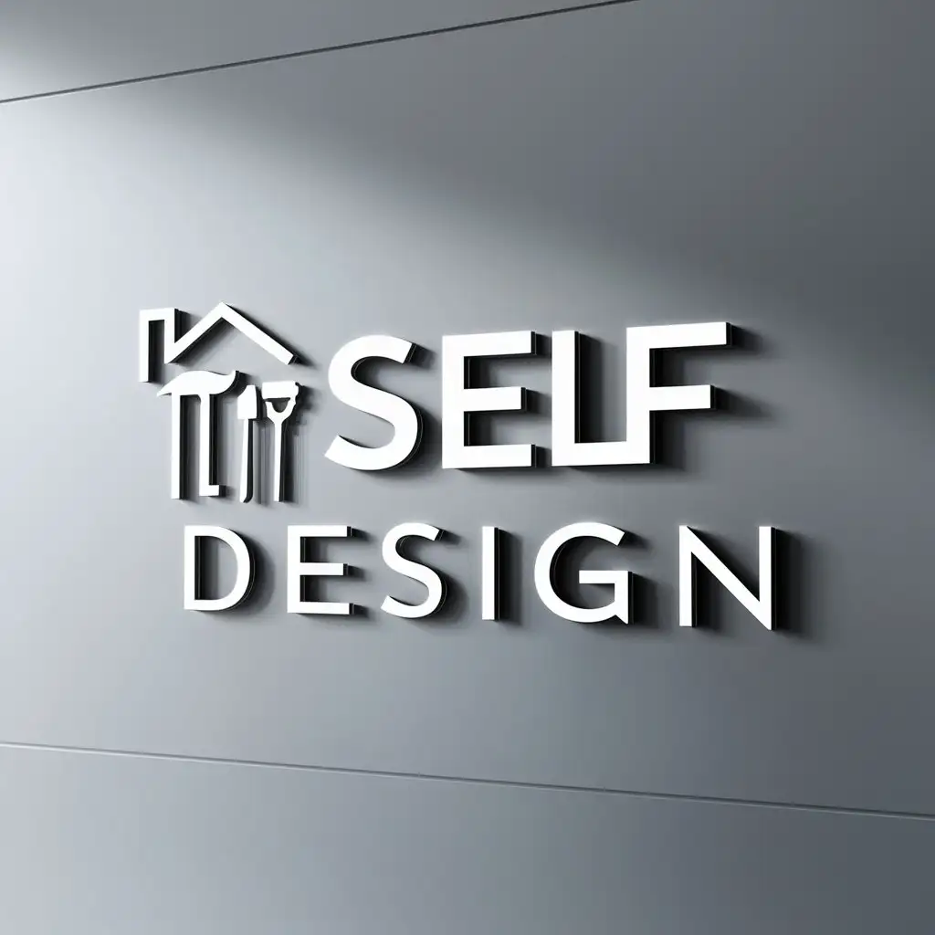 a logo design,with the text "Self design", main symbol:House and repair,Moderate,be used in Construction industry,clear background