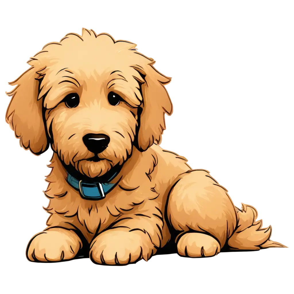 Golden-Doodle-Comic-Style-PNG-Image-HighQuality-and-Versatile