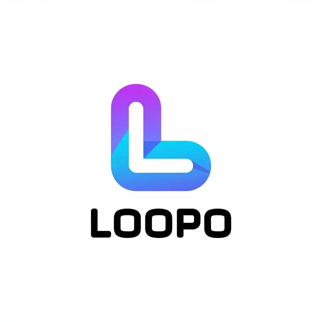 LOGO Design for Loopo Minimalistic L Symbol with Modern Clean Style for Internet Industry