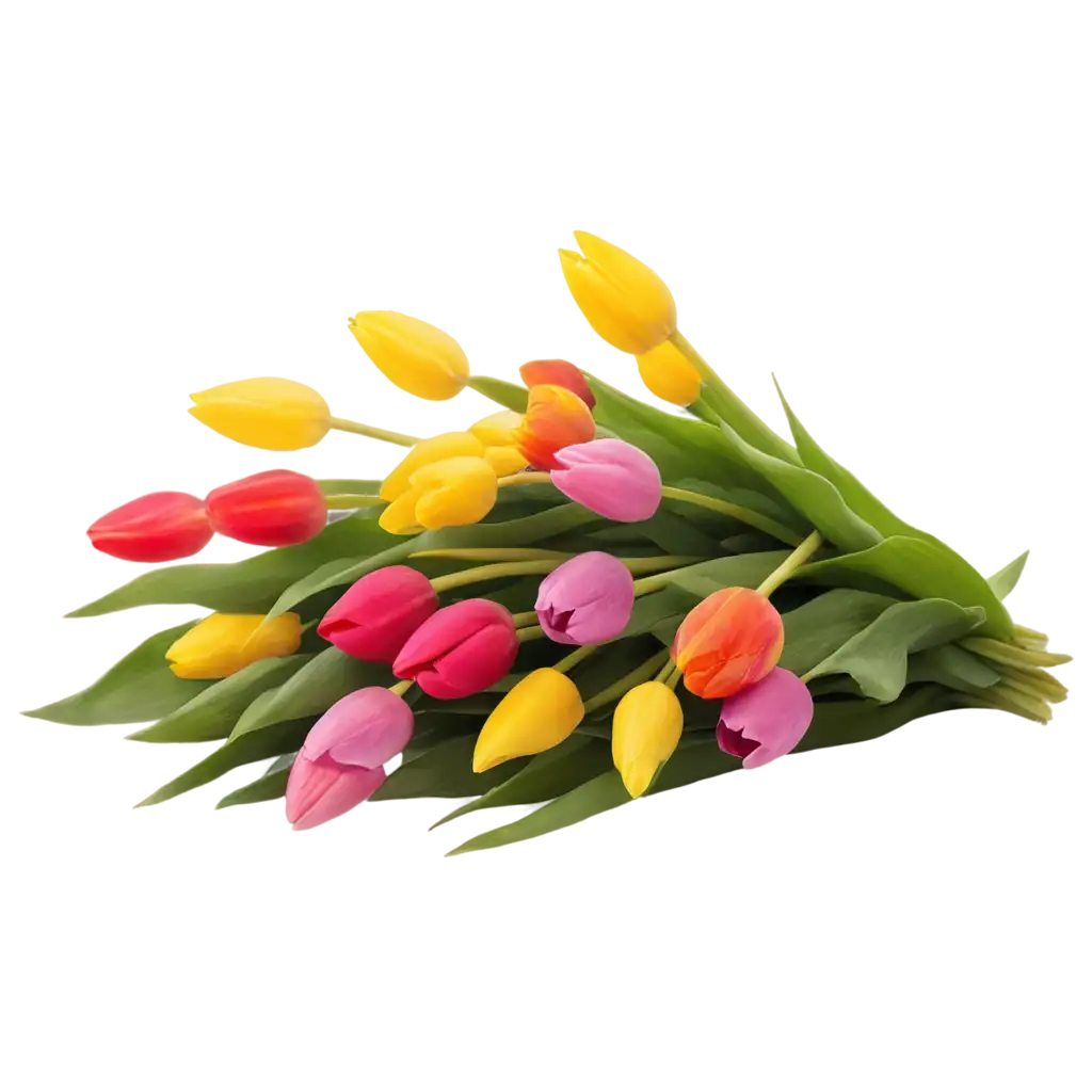 Vibrant-Lush-Bouquet-of-Multicolored-Tulips-PNG-Image-for-Creative-Use