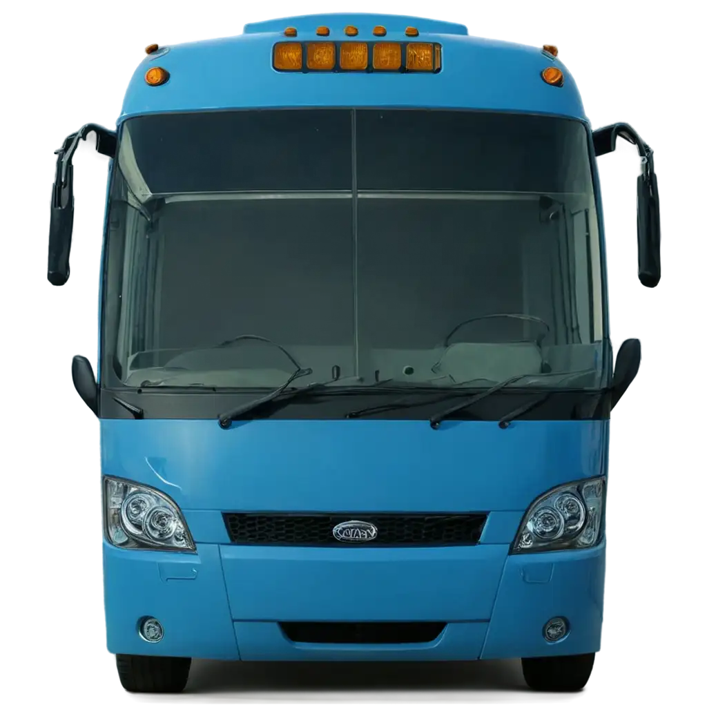 Blue-Colored-Bus-Front-View-PNG-HighQuality-Transparent-Image-for-Versatile-Use