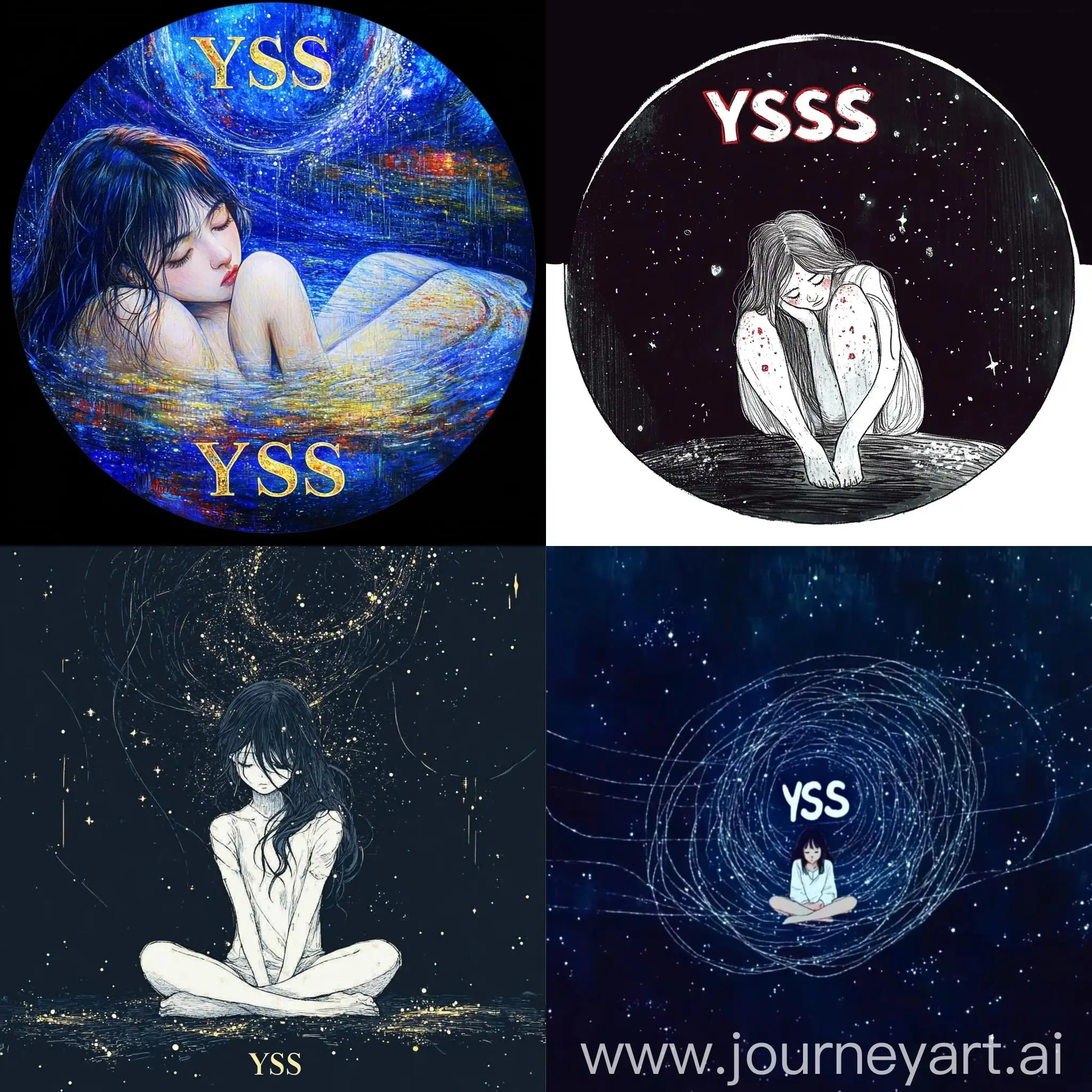 Melancholic-Sister-Staring-at-the-Starry-Night-Sky-with-YSS-Logo