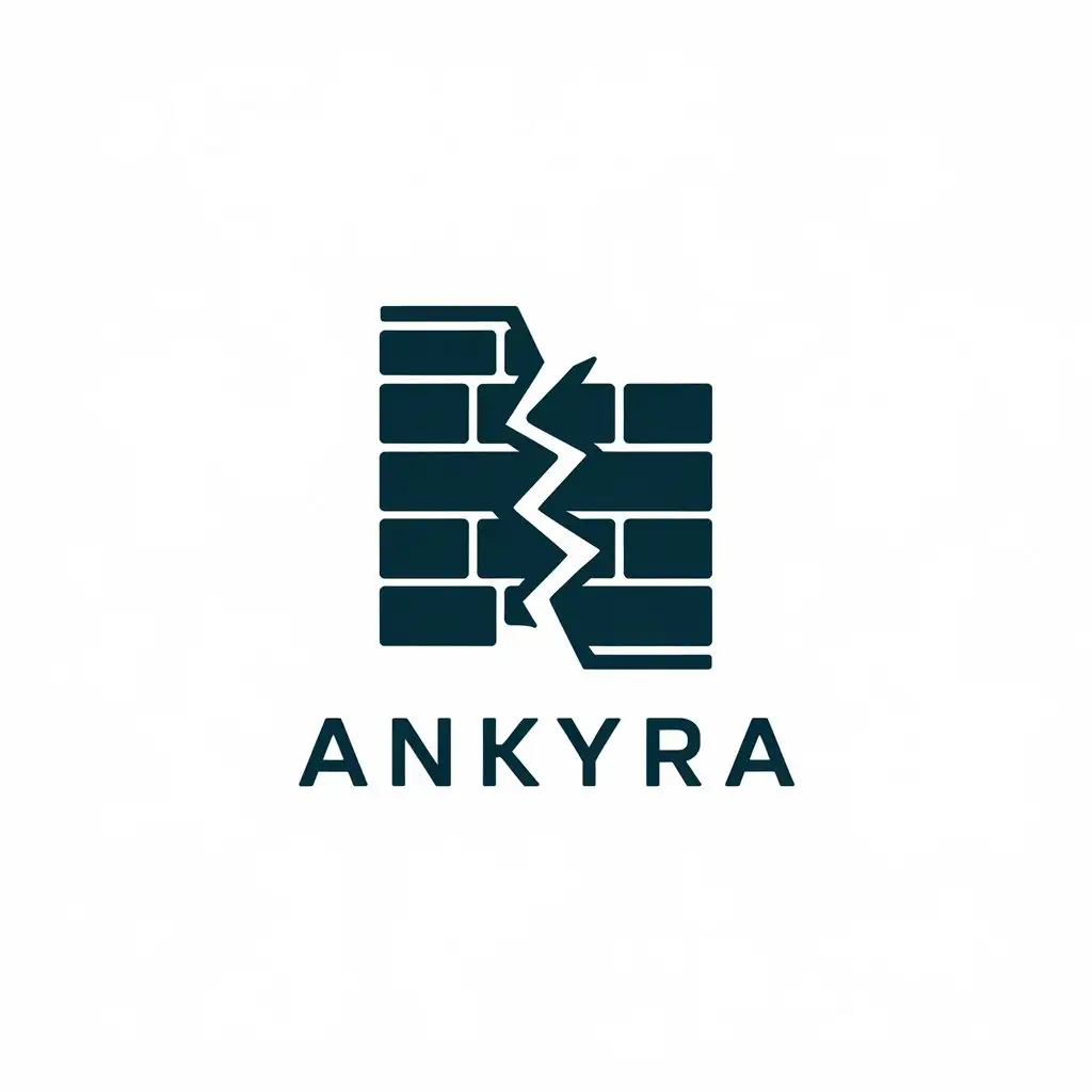 LOGO Design for Ankyra Minimalistic Vector with Crack in Wall Symbol for Technology Industry