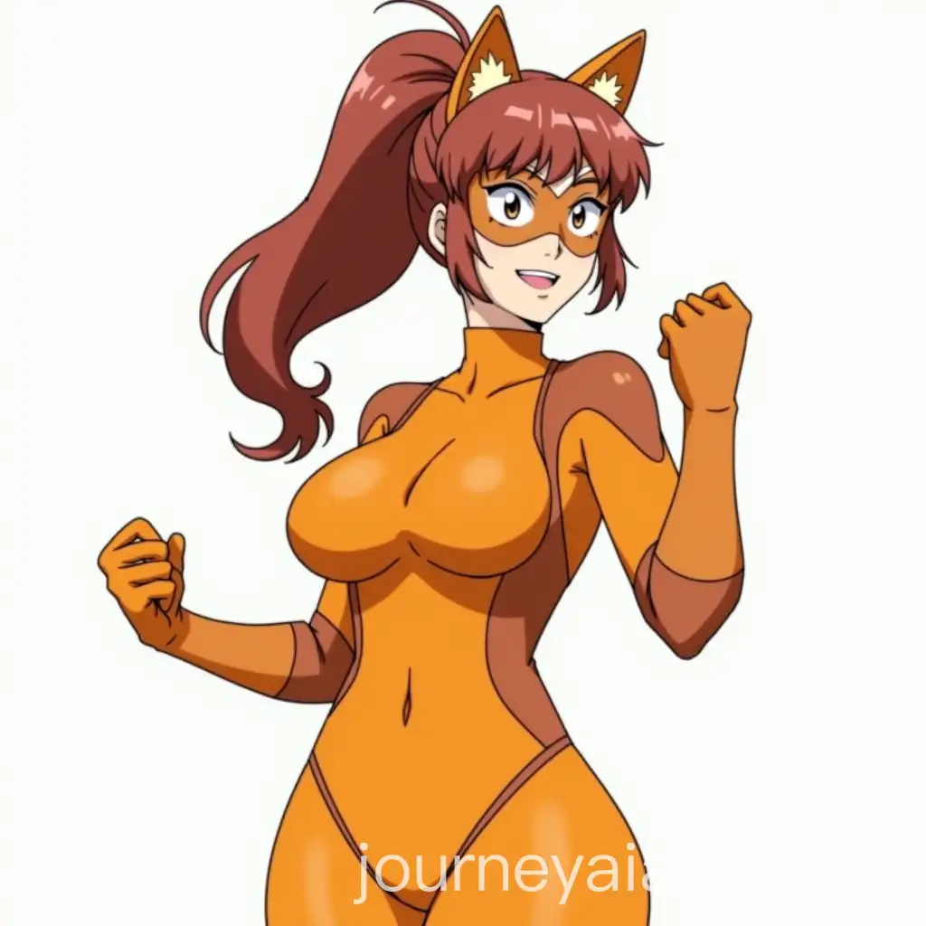 Mature-Female-Anime-Character-with-Fox-Ears-in-Orange-Bodysuit-and-Domino-Mask