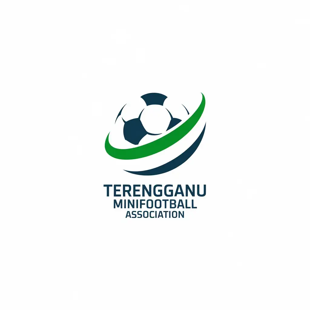 LOGO Design for Terengganu Minifootball Association Soccer Ball Symbol in Minimalistic Style