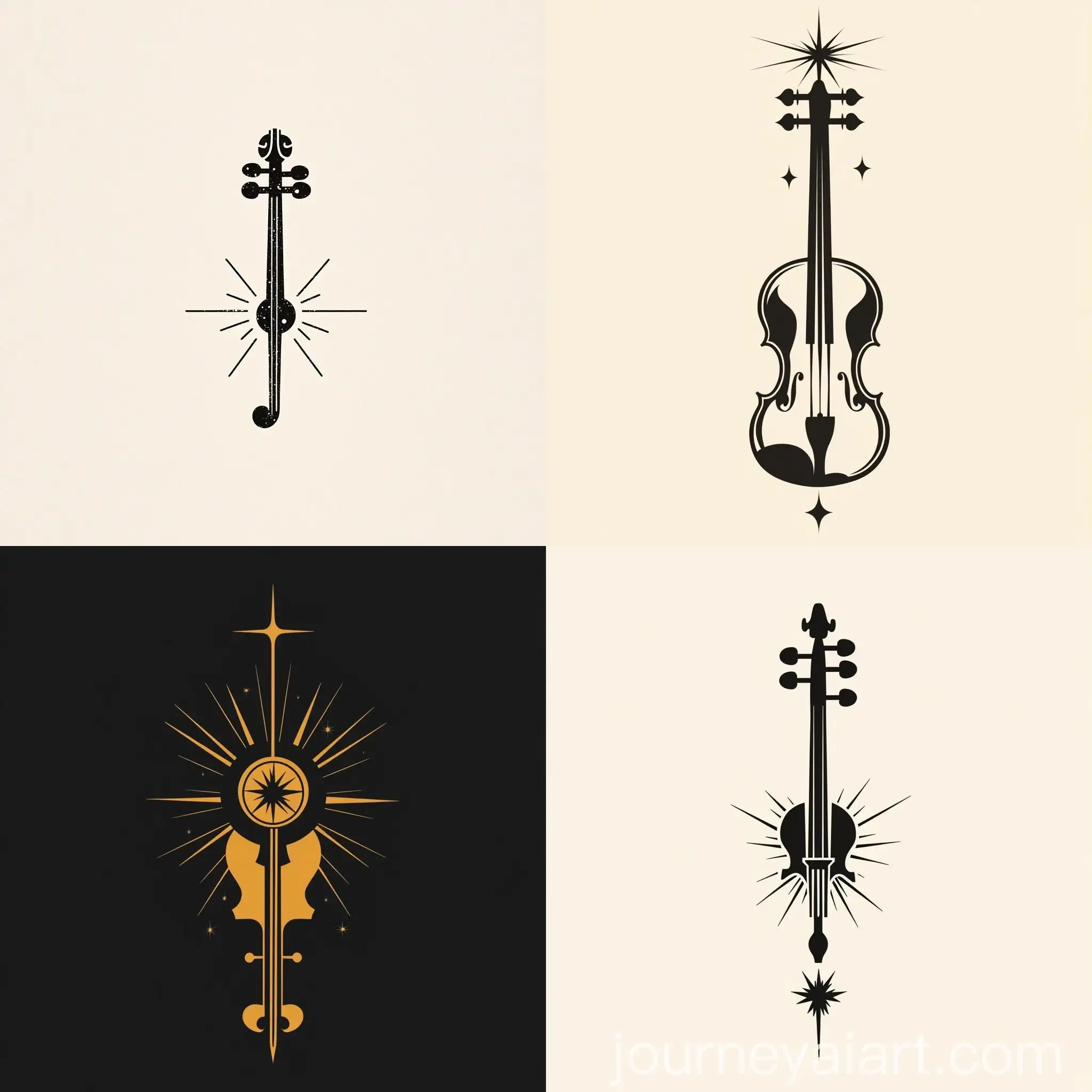 Minimalistic-Design-Violin-Key-and-Simple-Star-Fusion