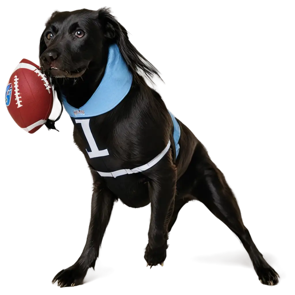 PNG-Image-Black-Dog-Playing-Football-in-Tennessee-Titans-Uniform