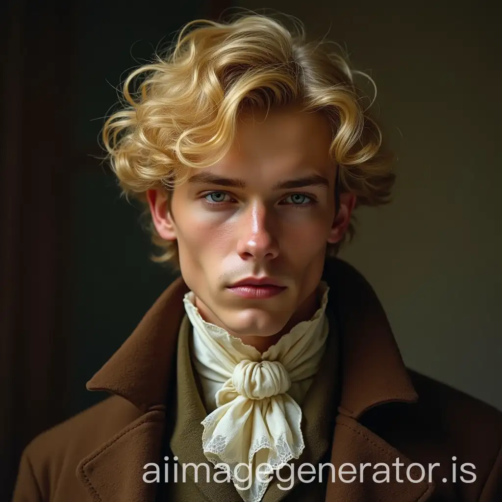 Young-Victorian-Man-with-Blonde-Hair-Tan-Skin-and-Blue-Eyes-Holding-Money