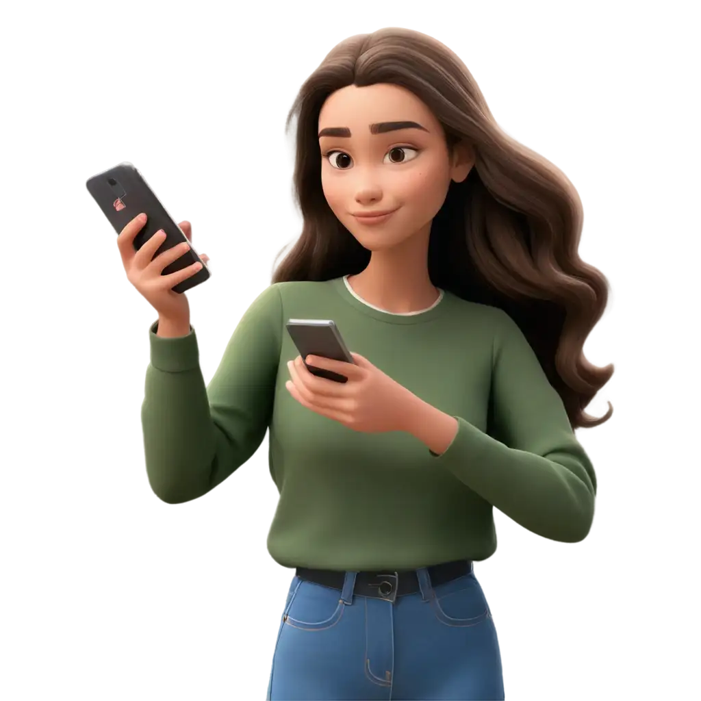 Animated-Girl-Swiping-on-Phone-PNG-Image-Engaging-Digital-Interaction