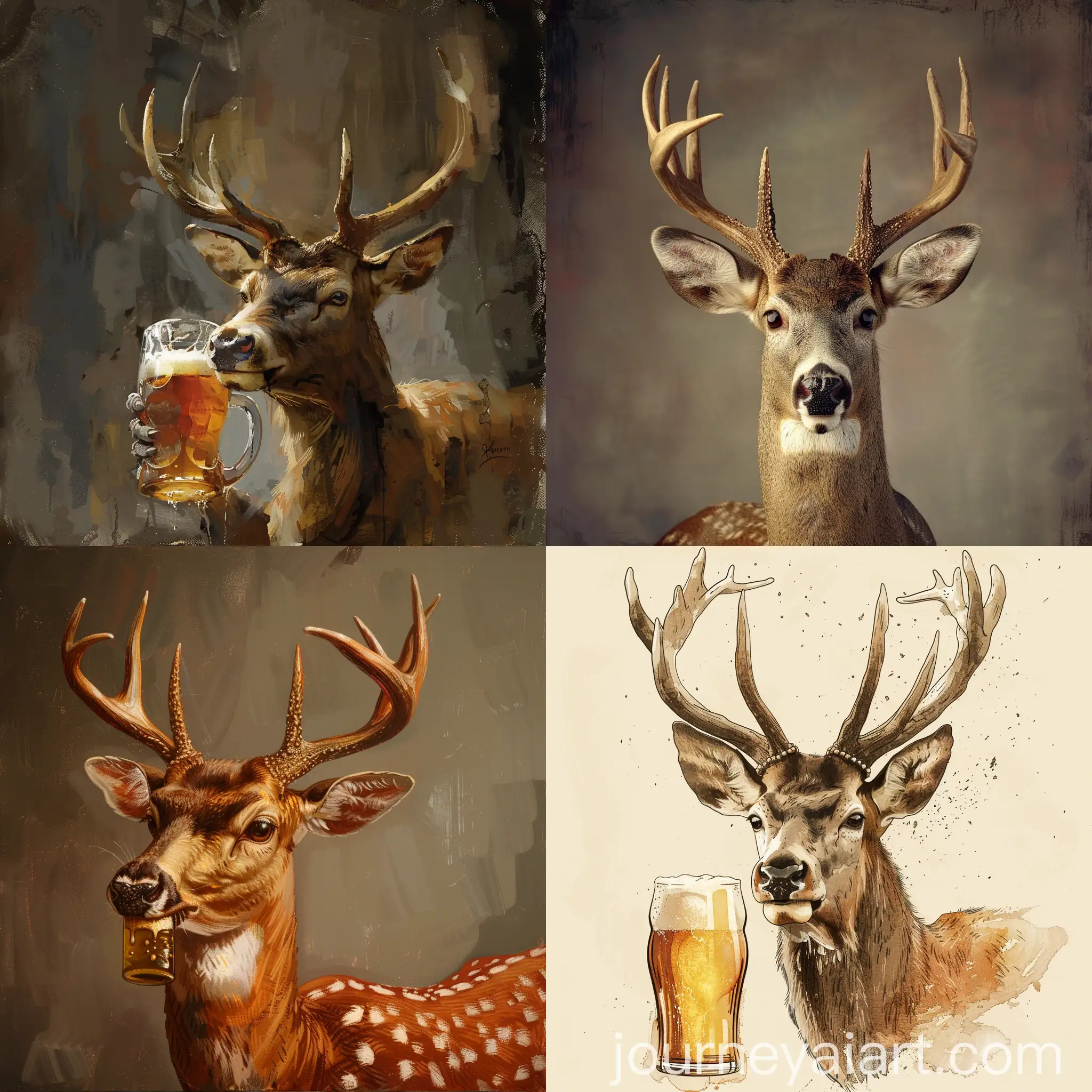 Graceful-Deer-Drinking-Beer-in-a-Natural-Setting