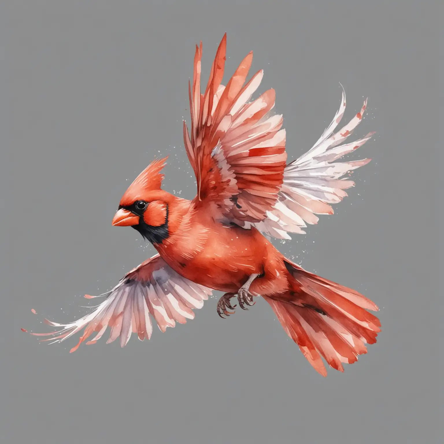 Colorful Flying Cardinalidae in Watercolor Style