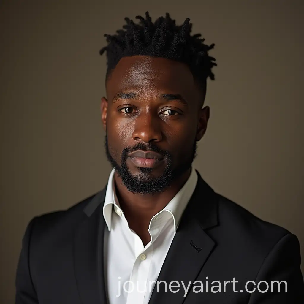 Elegant-Black-Man-Portrait-in-Monochrome