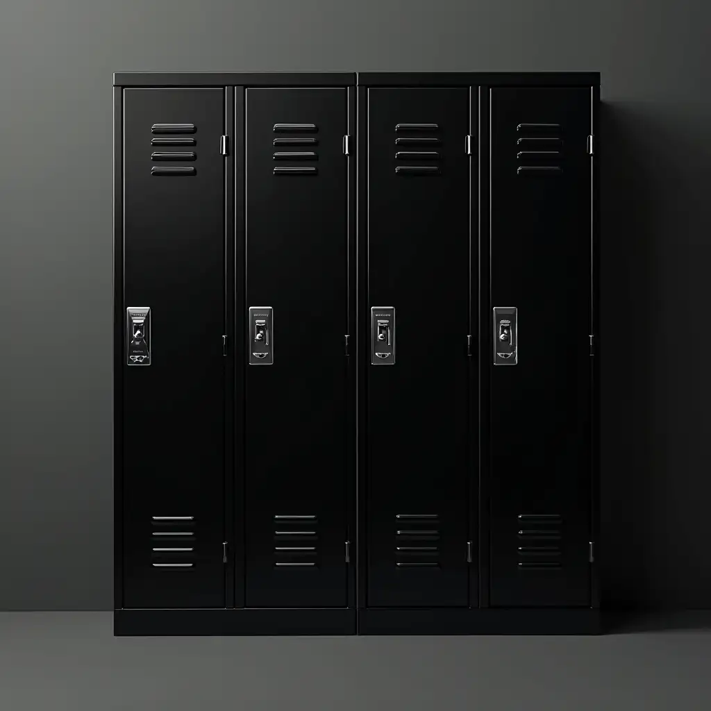 School Lockers in Black and White