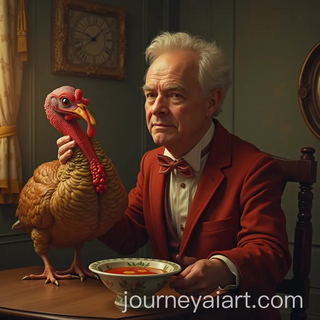 CharlieInspired-Character-with-a-Turkey-in-a-Whimsical-Scene