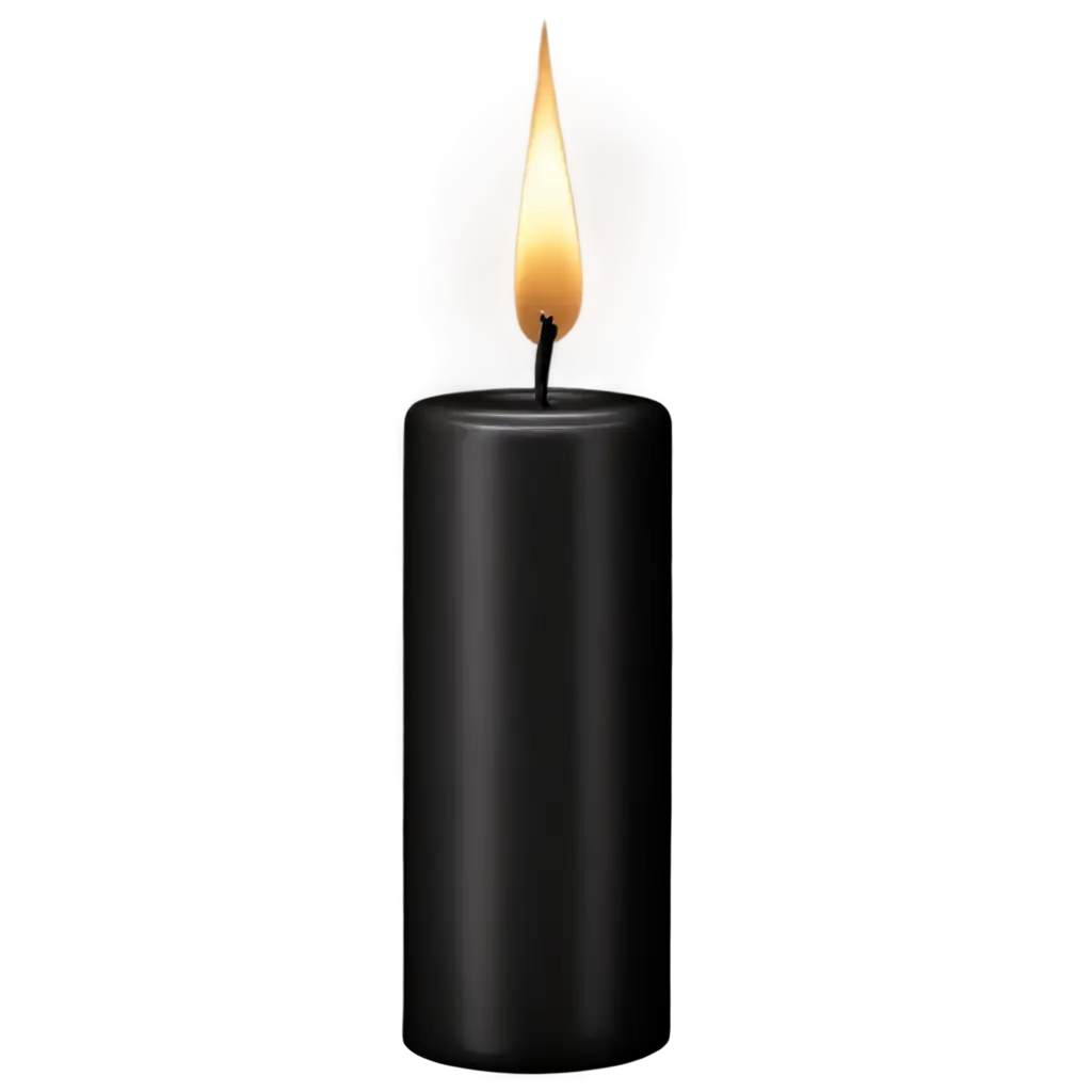 Realistic-Black-Candle-PNG-Image-for-Web-and-Graphic-Design