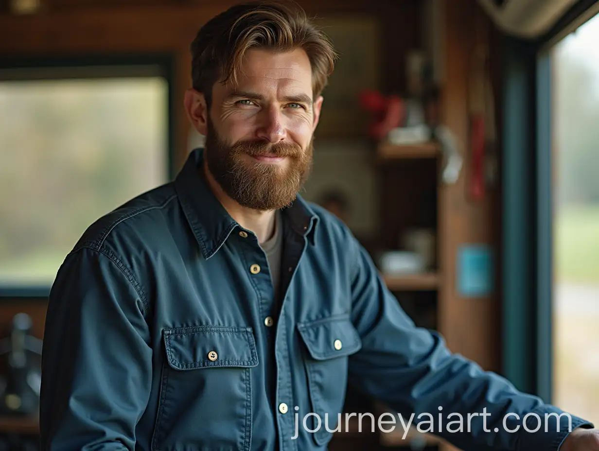 Eccentric-Mechanic-Servicing-a-Futuristic-Automobile-in-a-Rural-Setting