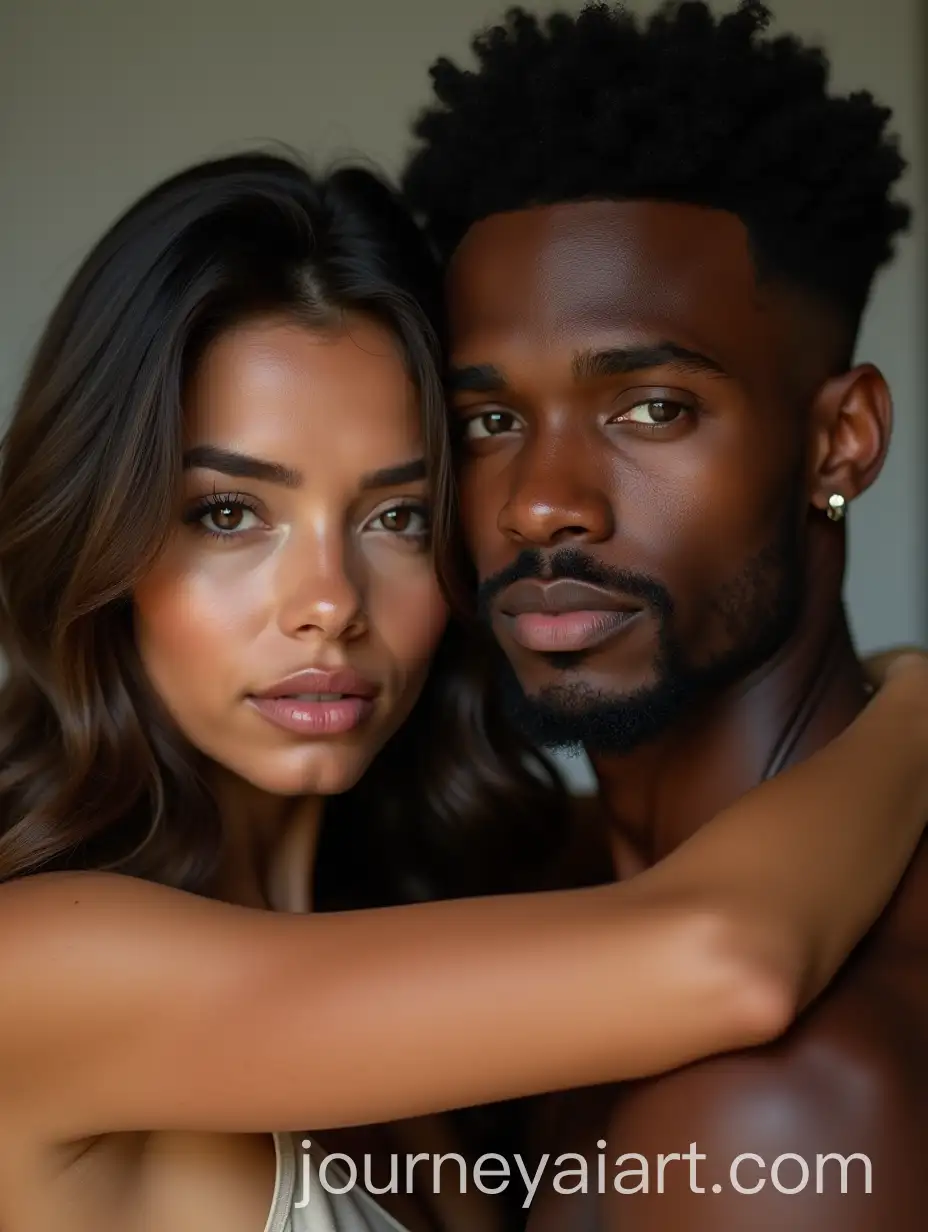 Woman-Embracing-AfroBrown-Skinned-Man-with-Masculine-Features
