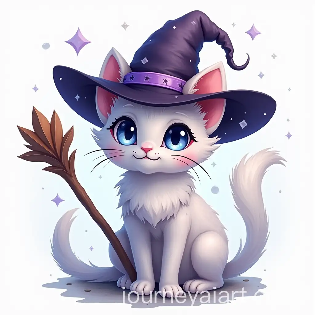 Crystal-Cat-Witch-with-Witch-Hat-on-Transparent-Background