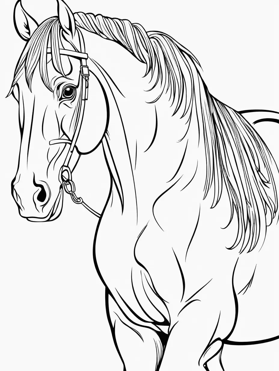 Illustrative Draft Horse Coloring Book Page