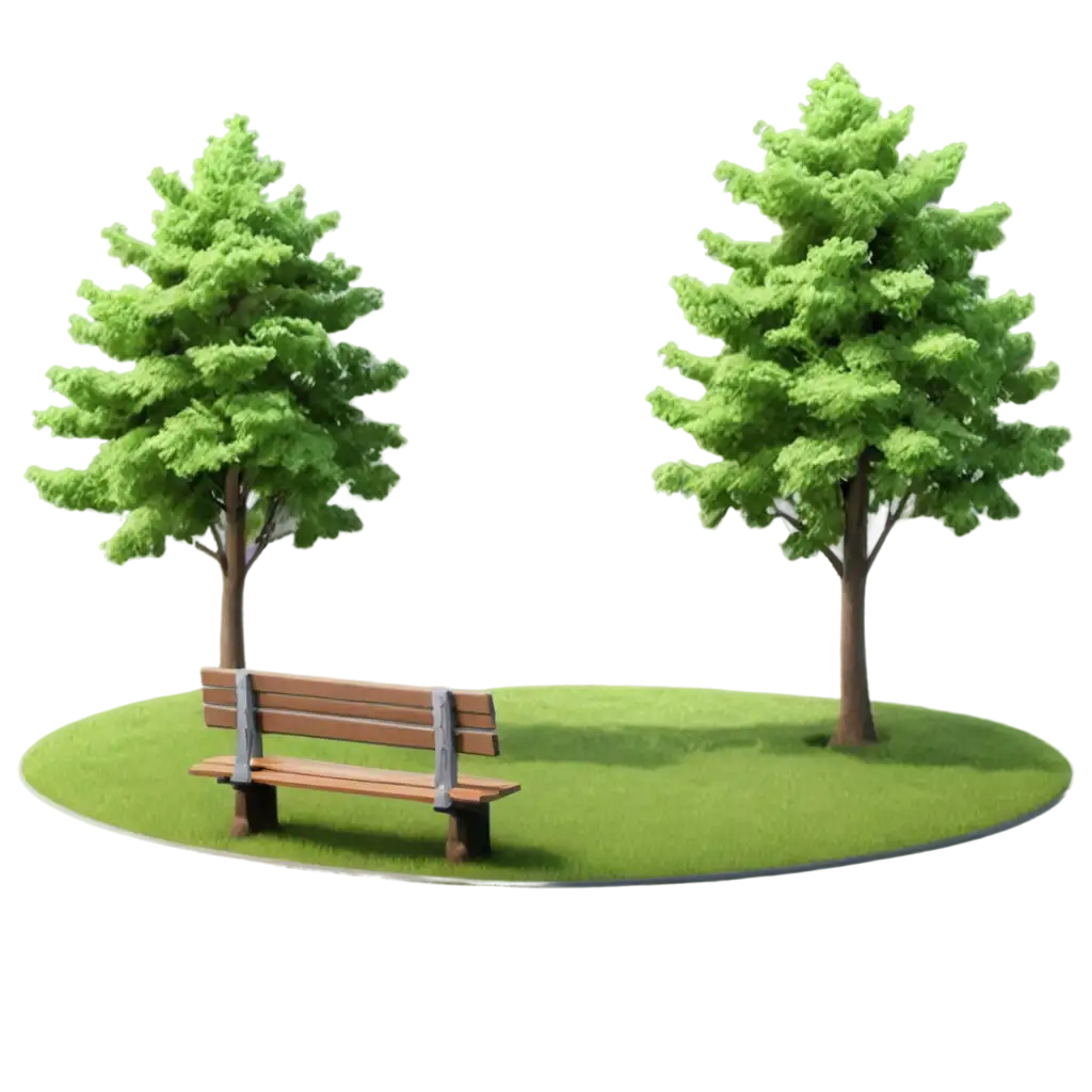 3D-Park-PNG-Image-with-Trees-and-Bench-for-Stunning-Visuals