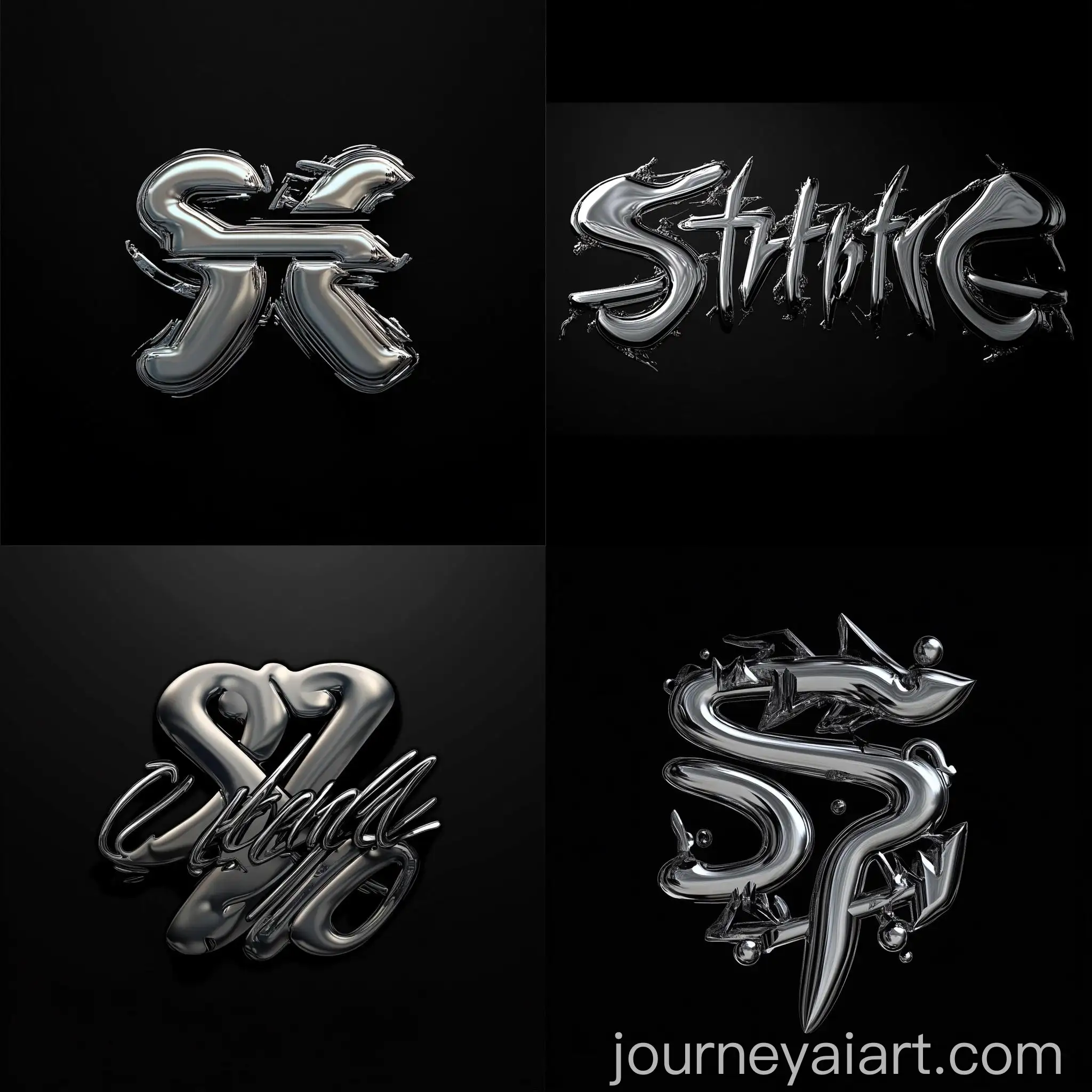 Liquid-Metallic-Typography-Logo-on-Black-Background