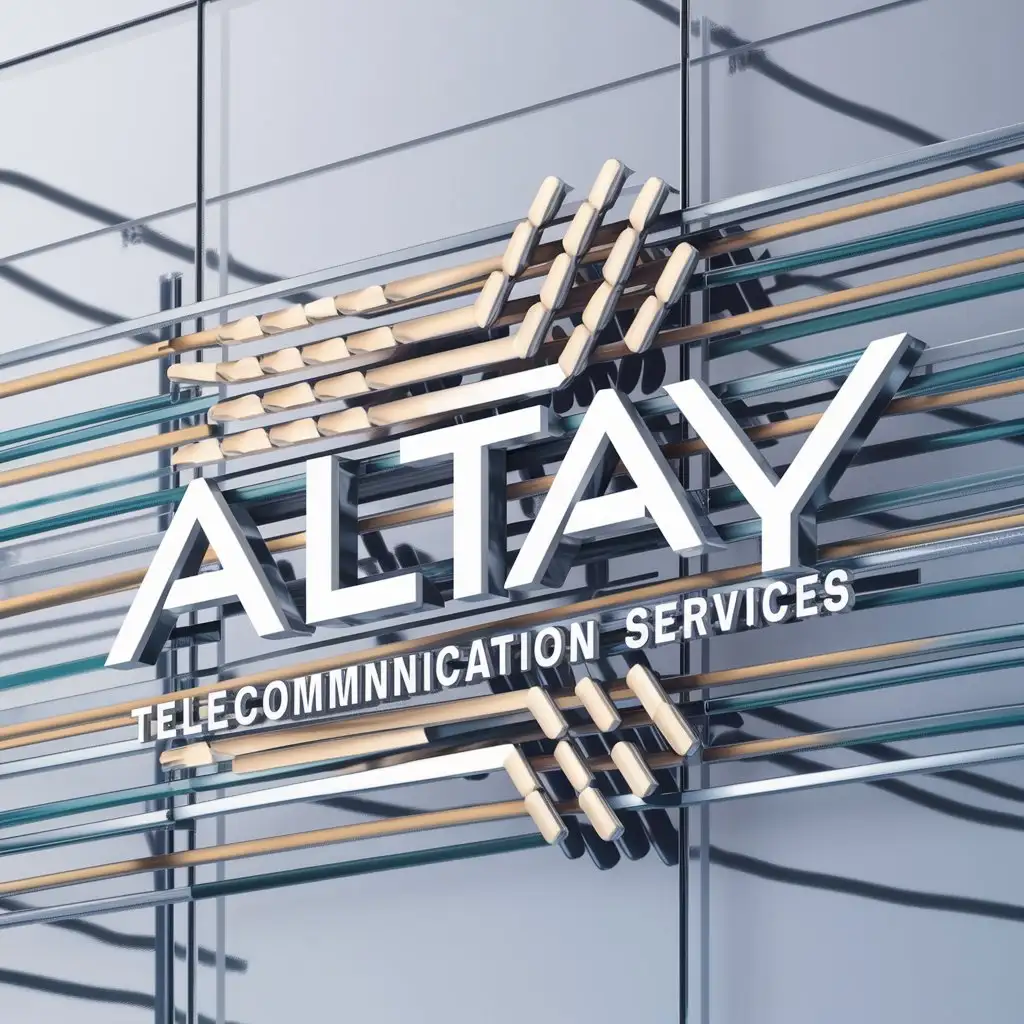 a logo design,with the text "Altay Telecommunication Services", main symbol:Optical fiber lines of communication,Moderate,be used in Internet industry,clear background