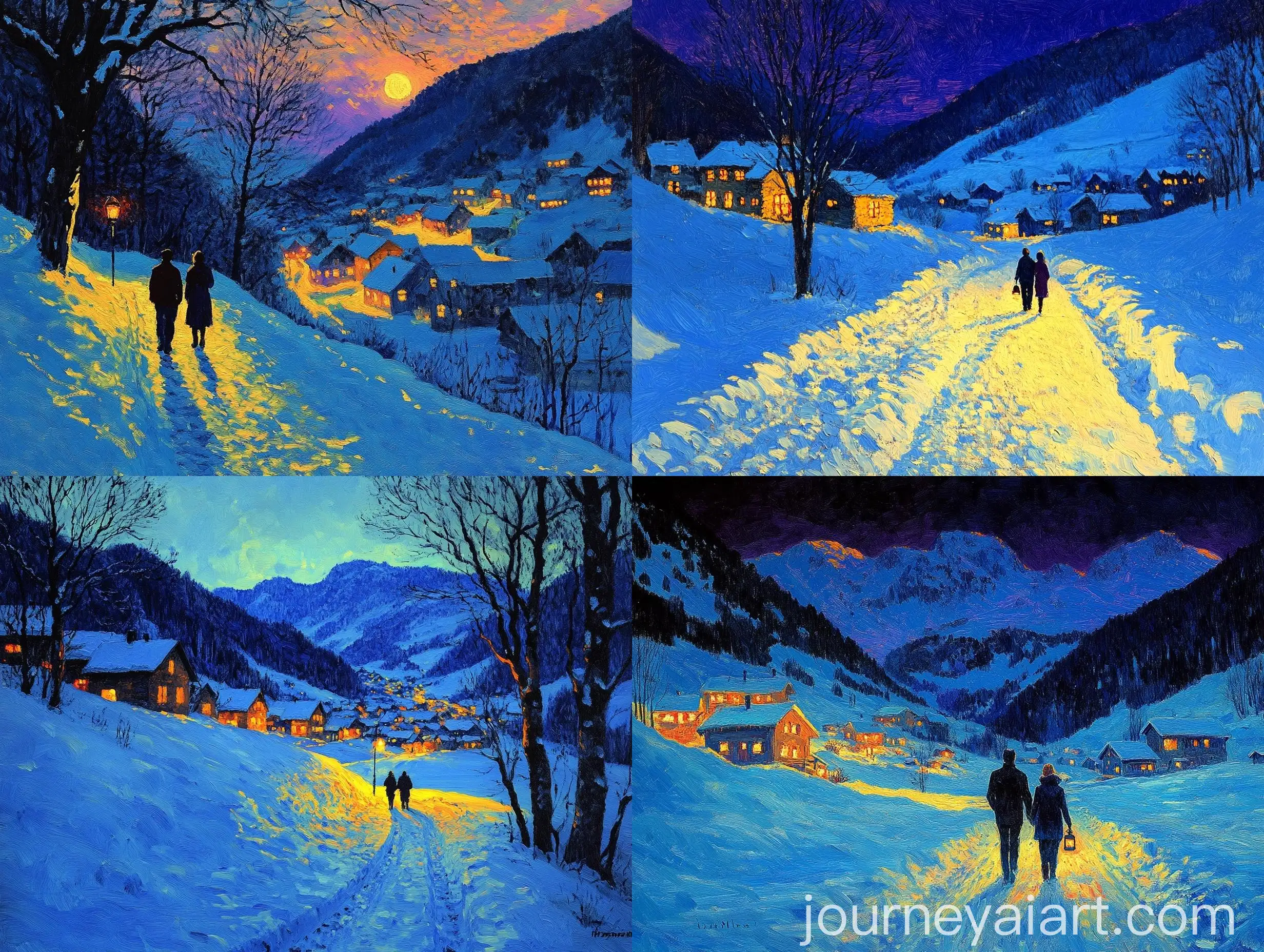 Evening-Lantern-Walk-in-Snowy-Winter-Landscape
