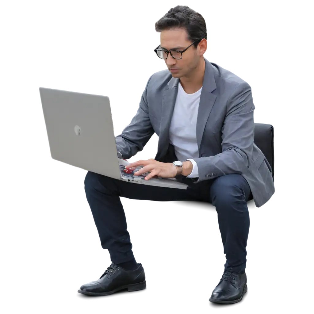 Professional-Man-Working-on-a-Laptop-PNG-HighQuality-Transparent-Image-for-Versatile-Uses