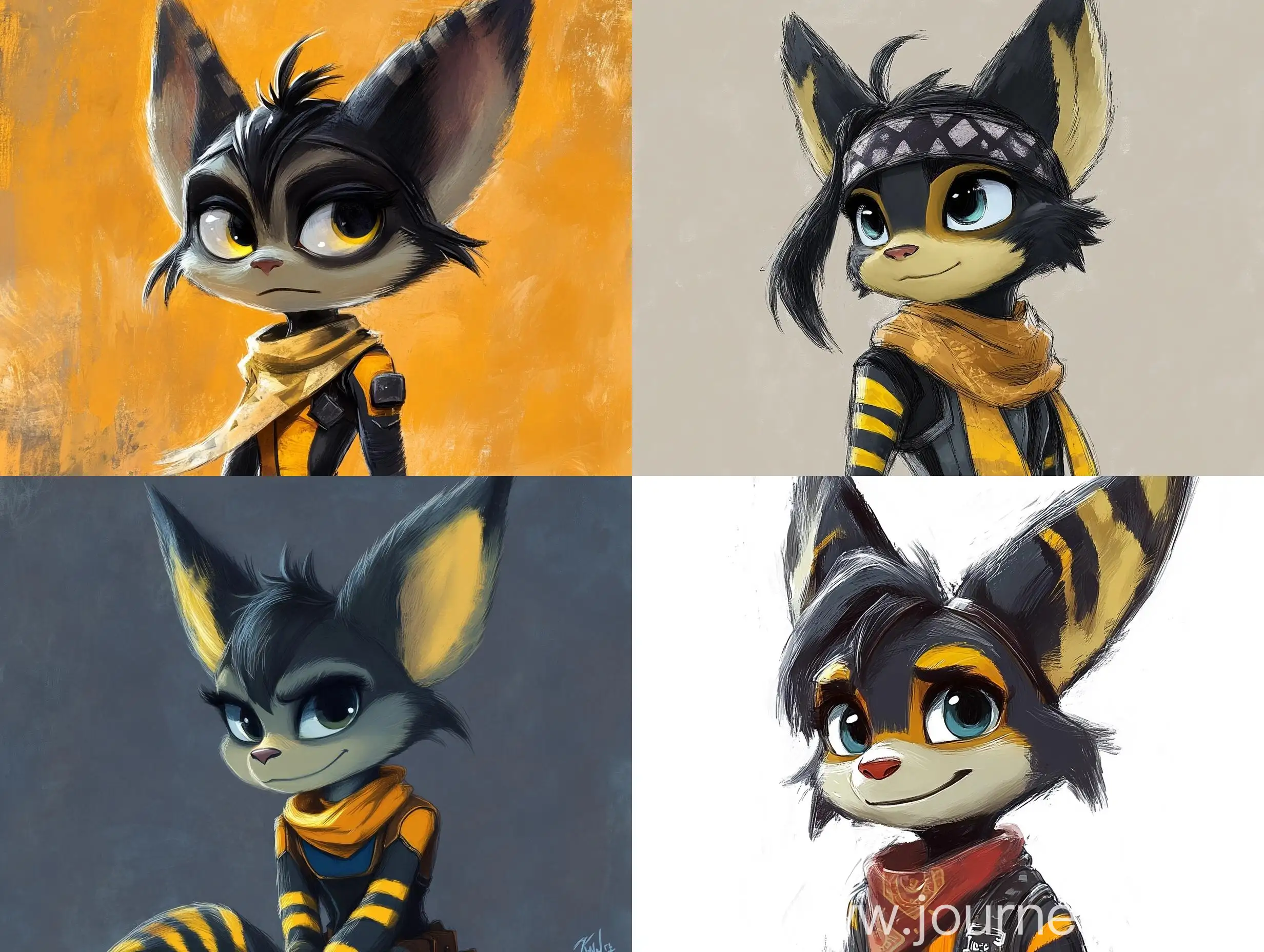 Illustration-of-Female-Lombax-Character-from-Ratchet-and-Clank-Game-Series