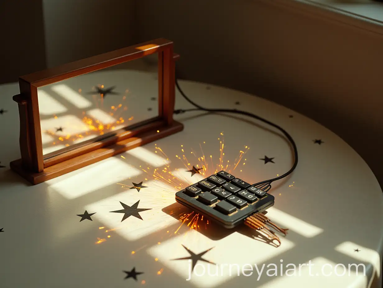 Serene-Reflection-of-a-Young-Woman-with-Dynamic-Calculator-Sparks