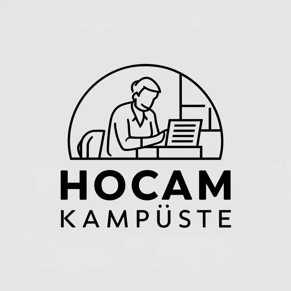 a vector logo design,with the text "Hocam Kampüste", main symbol:a teacher working during class,Moderate,be used in Education industry,clear background