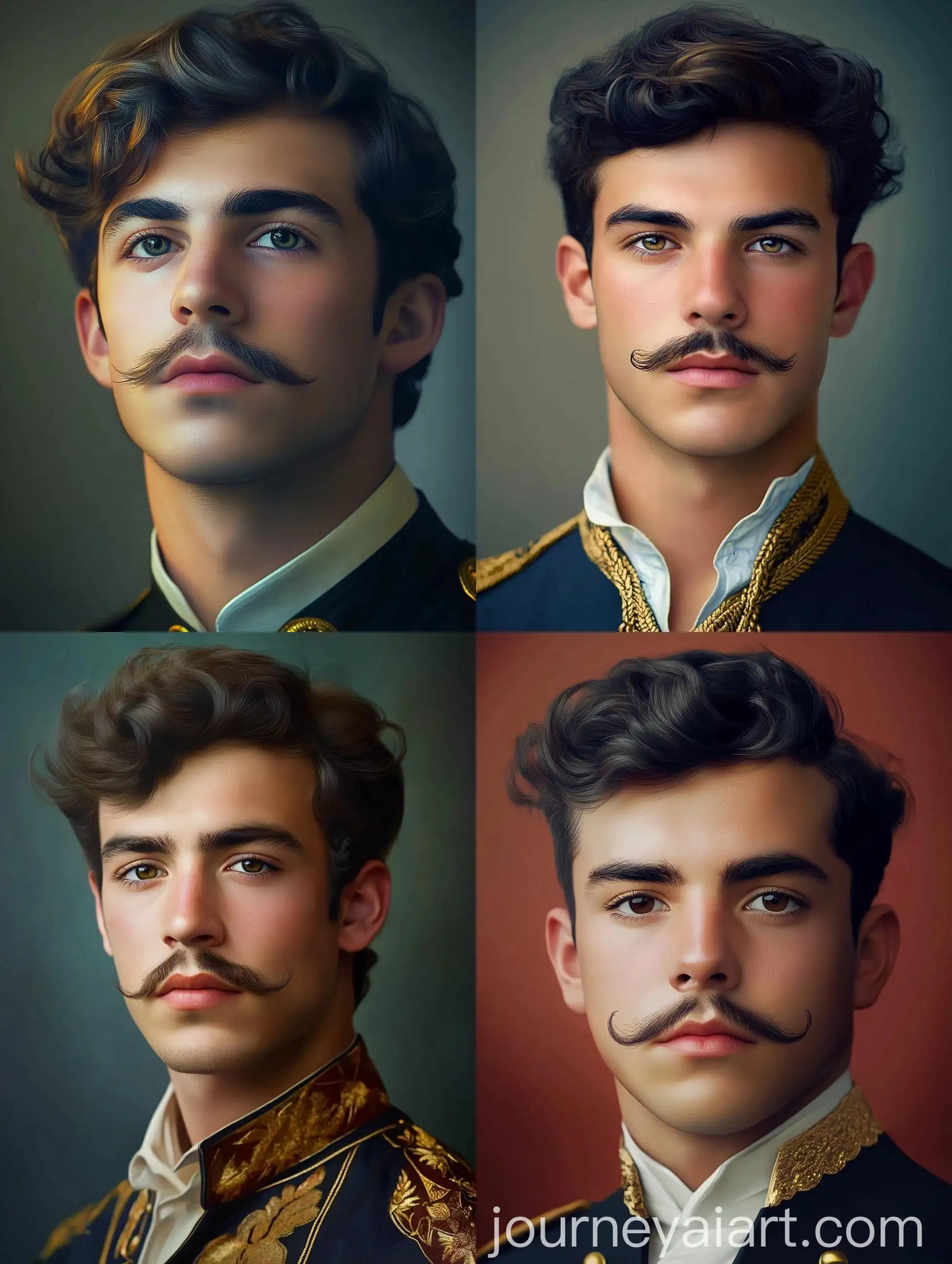 Young-Man-with-Moustache-in-Diego-Rivera-Style-Portrait