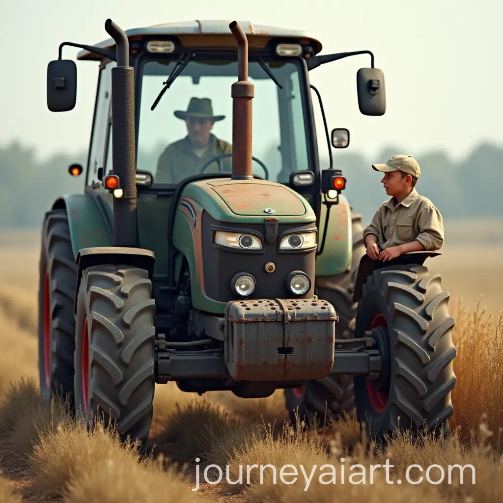 Human-Riding-Tractor-in-Rural-Setting