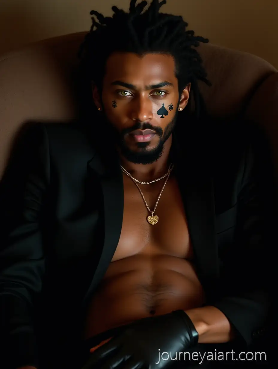 Stylish-AfricanAmericanMan-in-Black-Suit-Man-in-Black-Suit-with-Tattoos-and-Dreadlocks-Relaxing-on-Couch