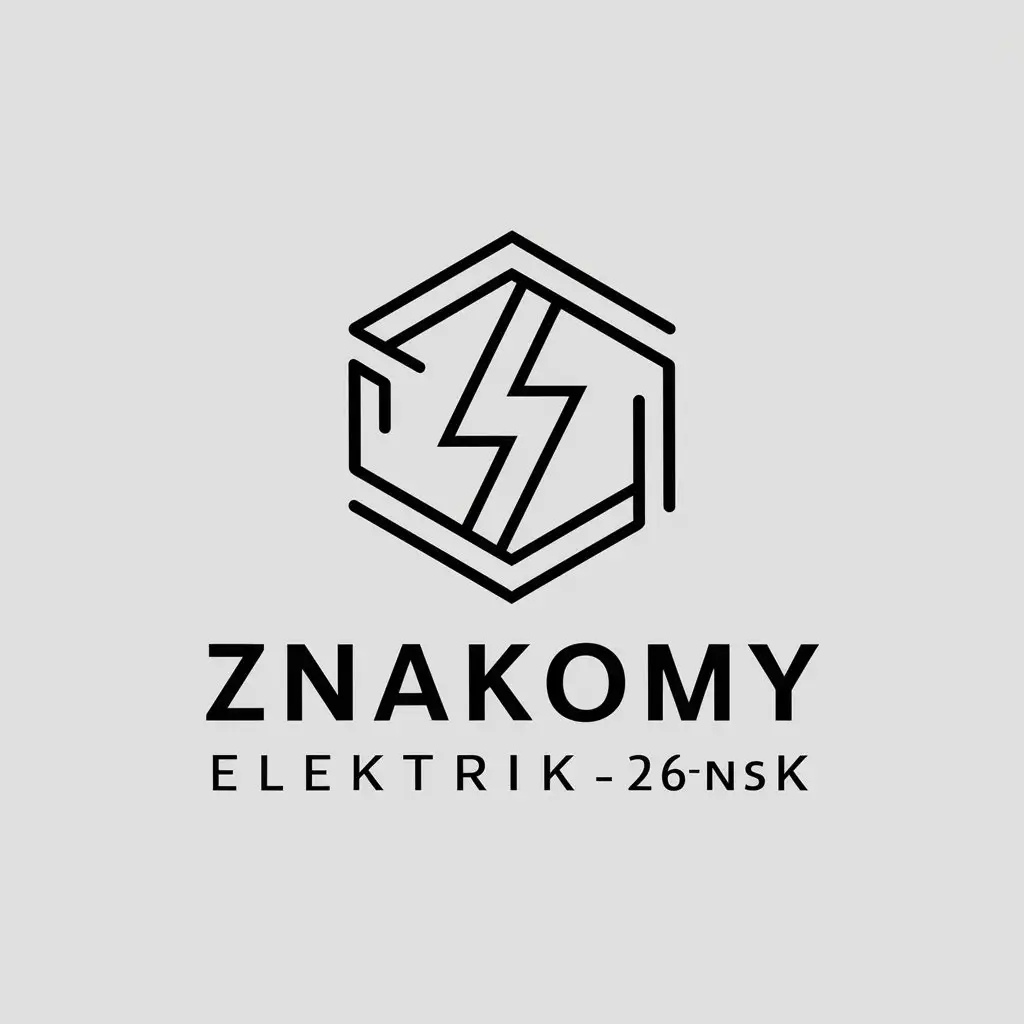 LOGO-Design-For-ZNAKOMYELEKTRIK26NSK-Lightning-Symbol-in-Construction-Industry