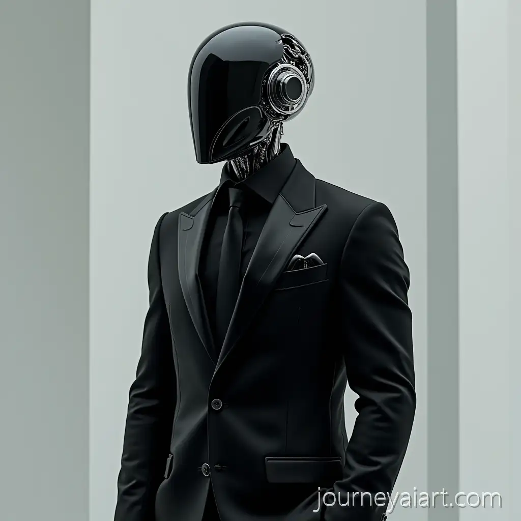 FuturisticAI-Art-Prompt-Expansion-Cyborg-Man-in-Elegant-Black-Suit-with-Silver-Accents