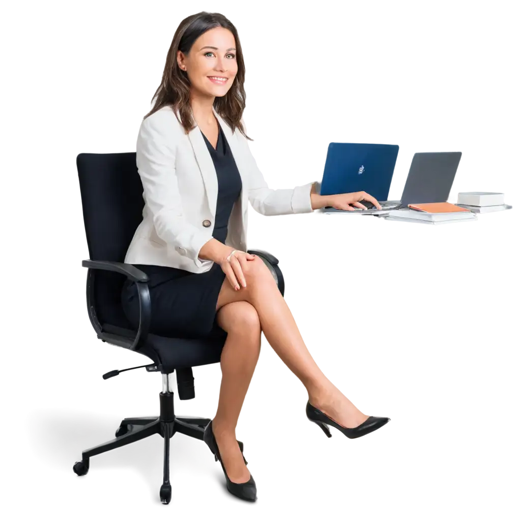 Professional-Woman-in-Office-PNG-Image-Happy-and-Satisfied-in-Formal-Attire