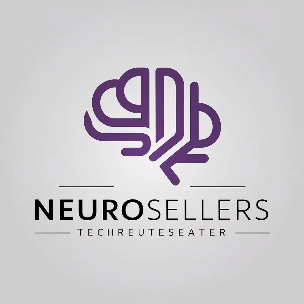 LOGO Design For NeuroSellers Purple Brain Icon for Tech Industry