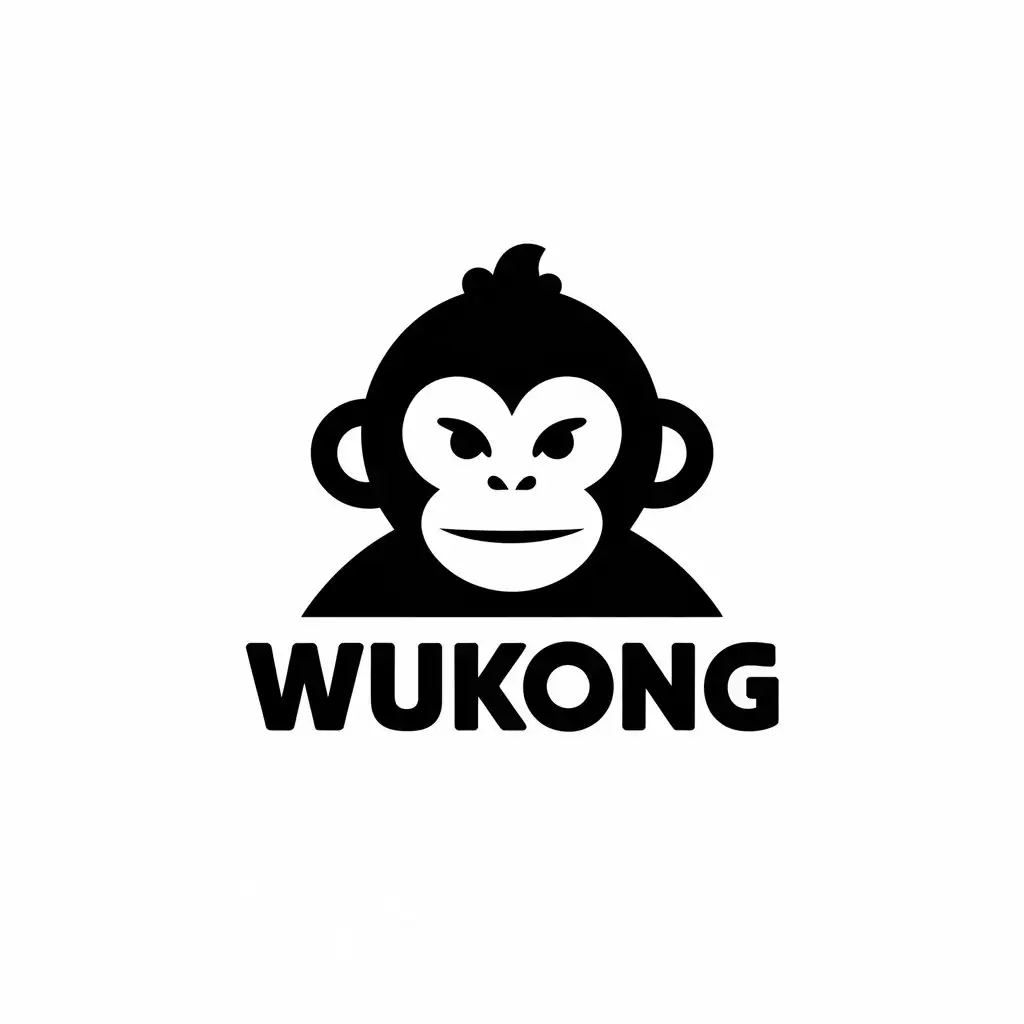 a vector logo design,with the text "Wukong", main symbol:Black mythology Wukong,Moderate,be used in Entertainment industry,clear background